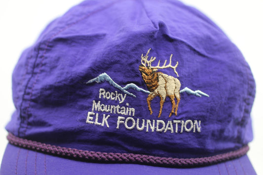 Vintage Rocky Mountain Elk Foundation Purple Rope Cap Logo