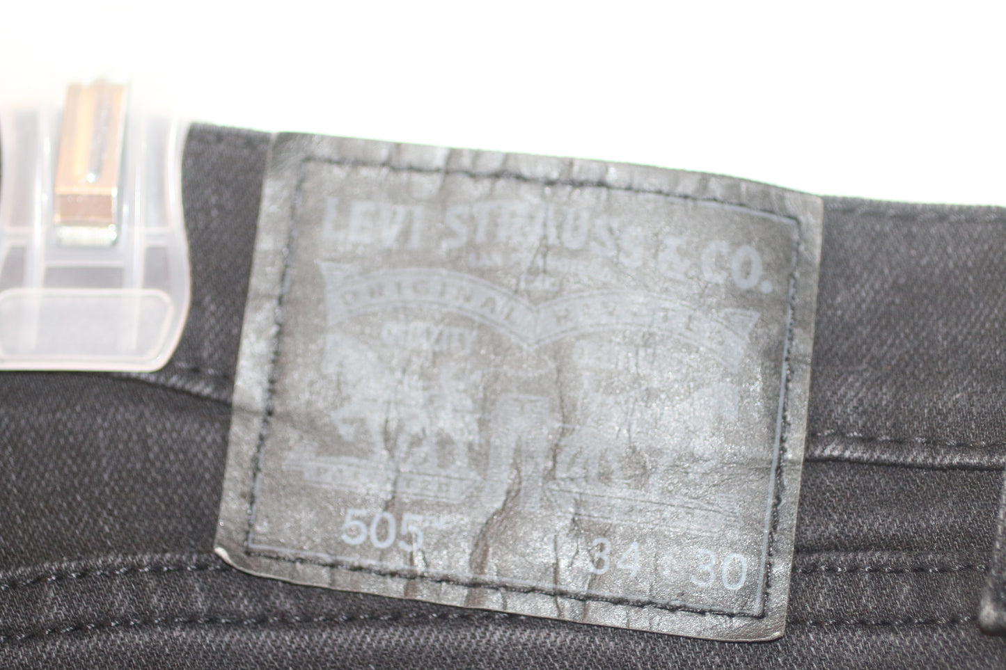 Levi's 505 Regular Fit Jeans - Black, 34Wx30L Mens Work Casual Jeans Levi Straus