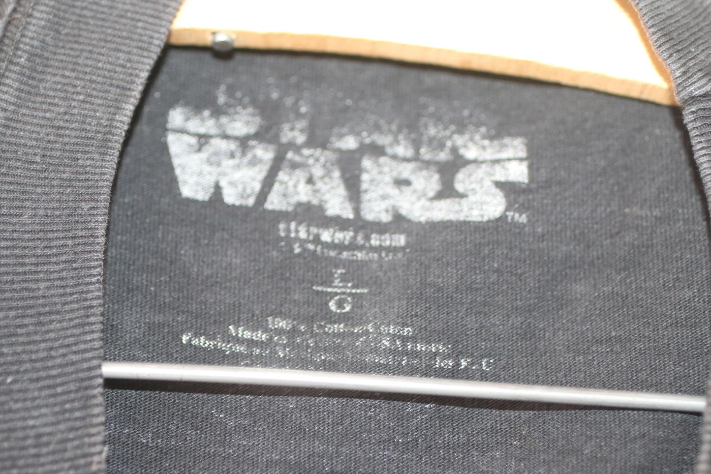 tar Wars Graphic T-Shirt Black Darth Vader Faded Print Large