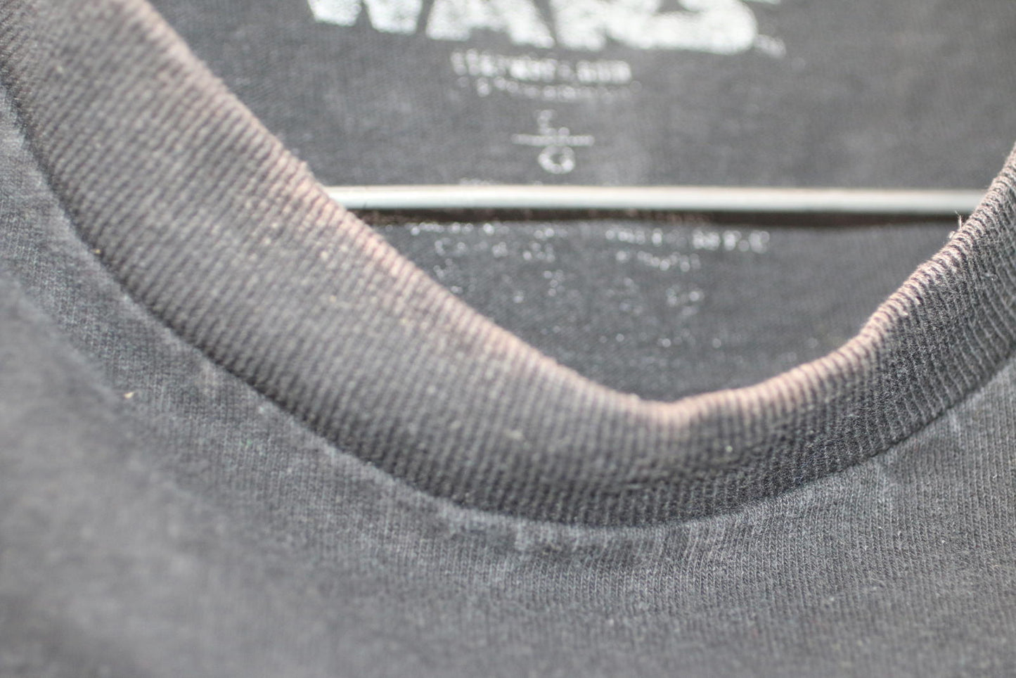 tar Wars Graphic T-Shirt Black Darth Vader Faded Print Large