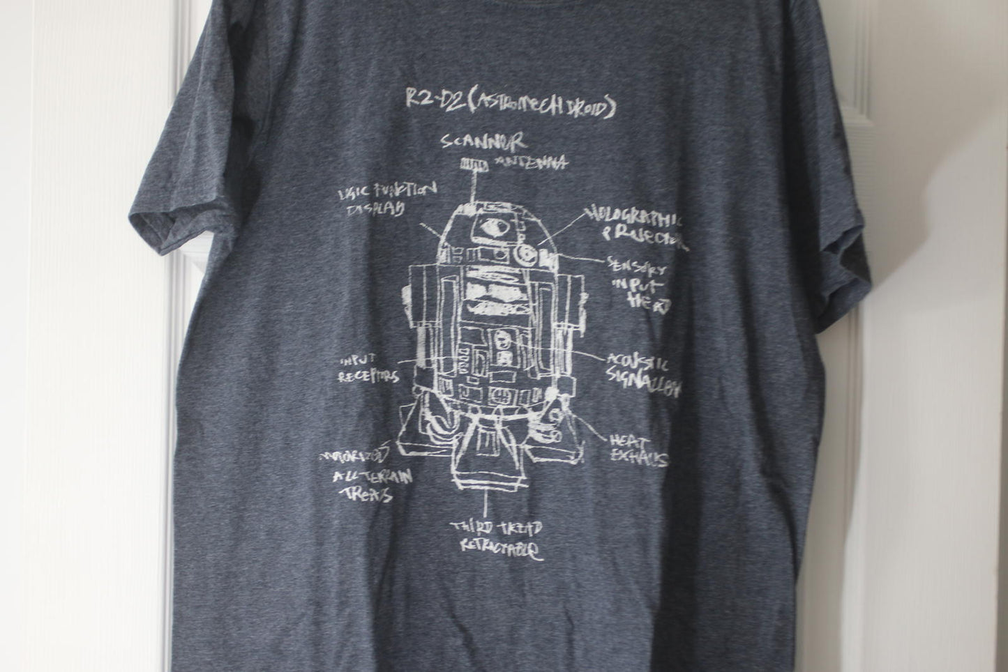 Grey/Blue R2-D2 Star Wars Graphic T-Shirt Size: Large
