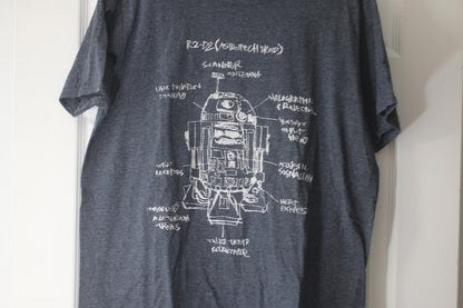 Grey/Blue R2-D2 Star Wars Graphic T-Shirt Size: Large