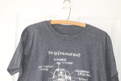 Grey/Blue R2-D2 Star Wars Graphic T-Shirt Size: Large
