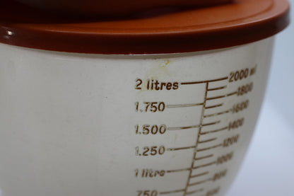 VTG 1977 Tupperware Measuring Bowl Mix N Store 4 Cup 1288-5 With Lid