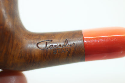 Billiard Tobacco smoking Pipe vintage orange acrylic stem paradis star