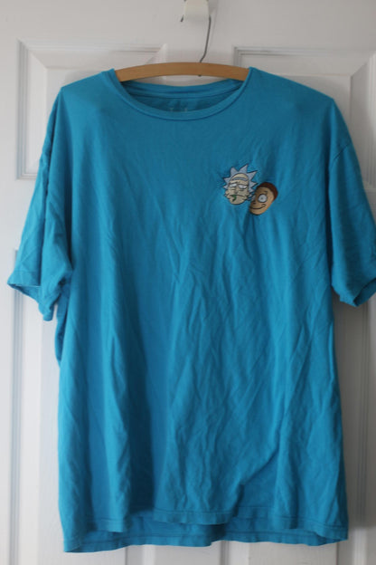 Rick & Morty Embroidered Faces T-Shirt – Adult Swim Jack of All Trades Men’s XL