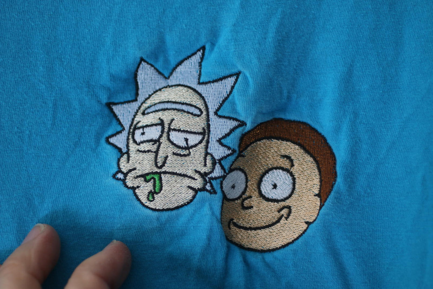Rick & Morty Embroidered Faces T-Shirt – Adult Swim Jack of All Trades Men’s XL