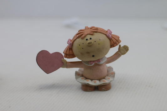 Vtg Bumpkins Fabrizio George Good Girl Figurine Holding Pink Heart pvc figure