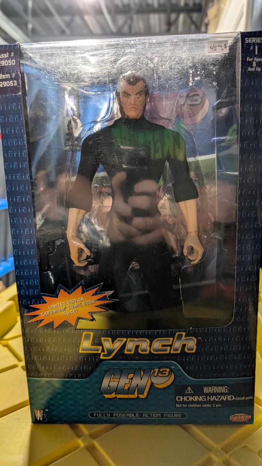 Gen 13: Lynch Action Figure, includes Chromium Comic Book, 1999, NIB, WildStorm