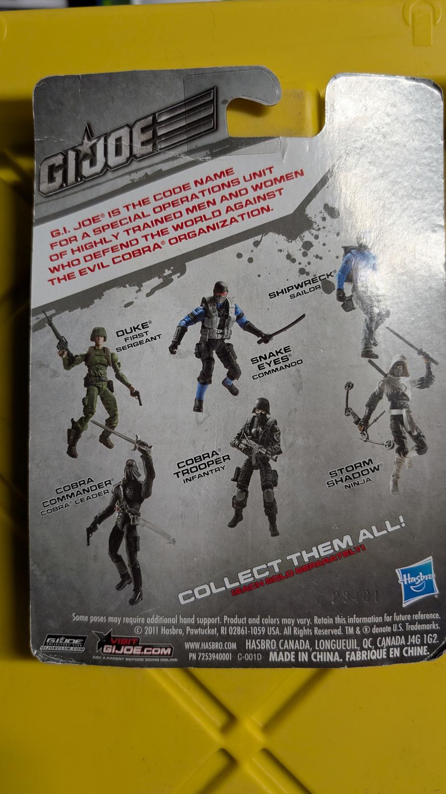 GI Joe Snake Eyes Commando Action Figure 3.5" 2011 Hasbro MOC toy