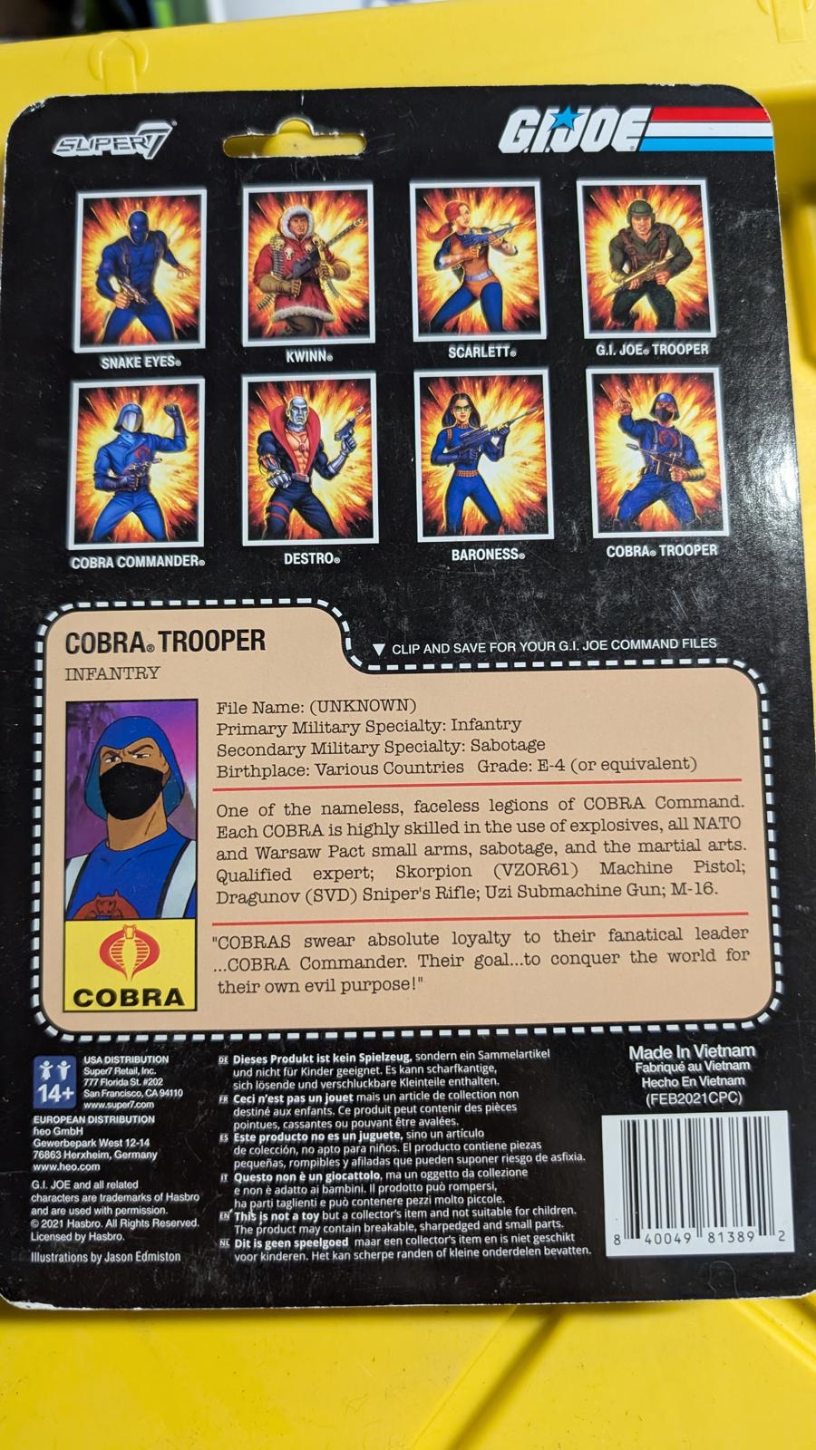 G.I. Joe Cobra Trooper Infantry Action Figure ReAction Figures