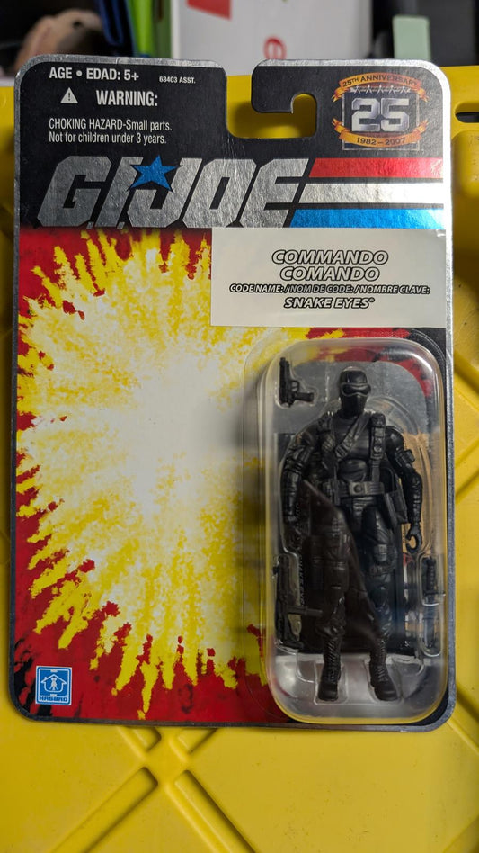 Hasbro GI Joe 25th Anniversary Commando "Snake Eyes" Action Figure SEALED MOC