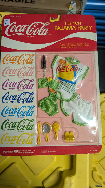 Coca-Cola 11 1/2 Inch Pajama Party Fashion Doll Outfit BBI 1986 NO.4016