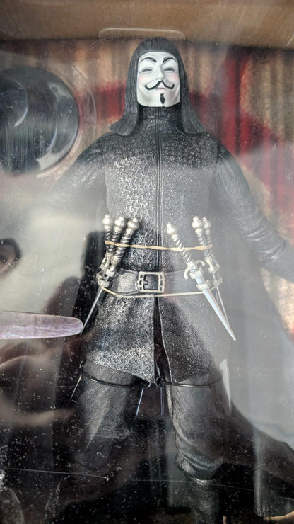 V for Vendetta 'V' 12" Action Figure with Sound Button Neca DC COMICS 2007
