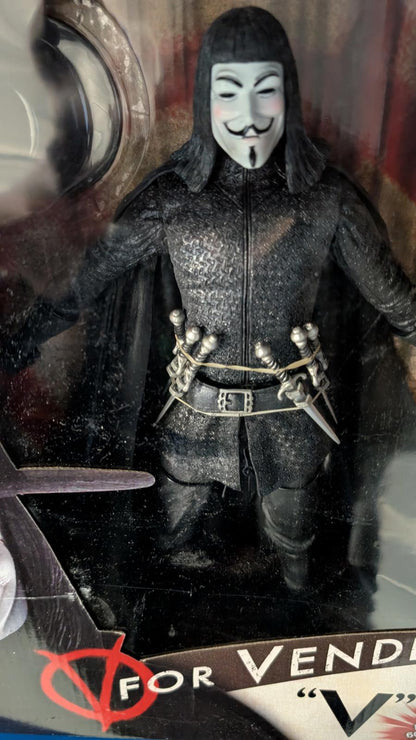 V for Vendetta 'V' 12" Action Figure with Sound Button Neca DC COMICS 2007