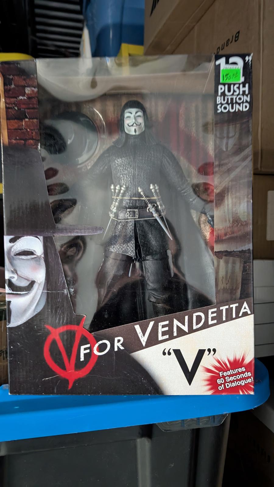 V for Vendetta 'V' 12" Action Figure with Sound Button Neca DC COMICS 2007