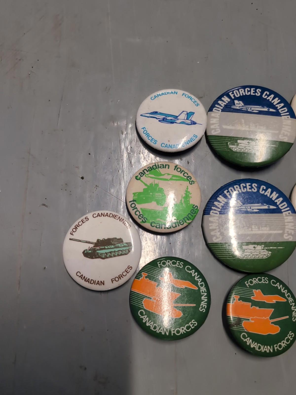 Vintage Canadian Forces Pinback Buttons Lot Military  Army Navy Air Force Lot #5