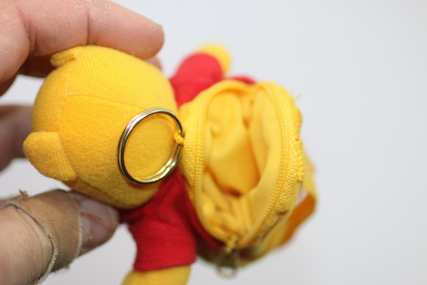 Disney Winnie the Pooh Plush Coin Purse Zipper Keychain Wallet 6"