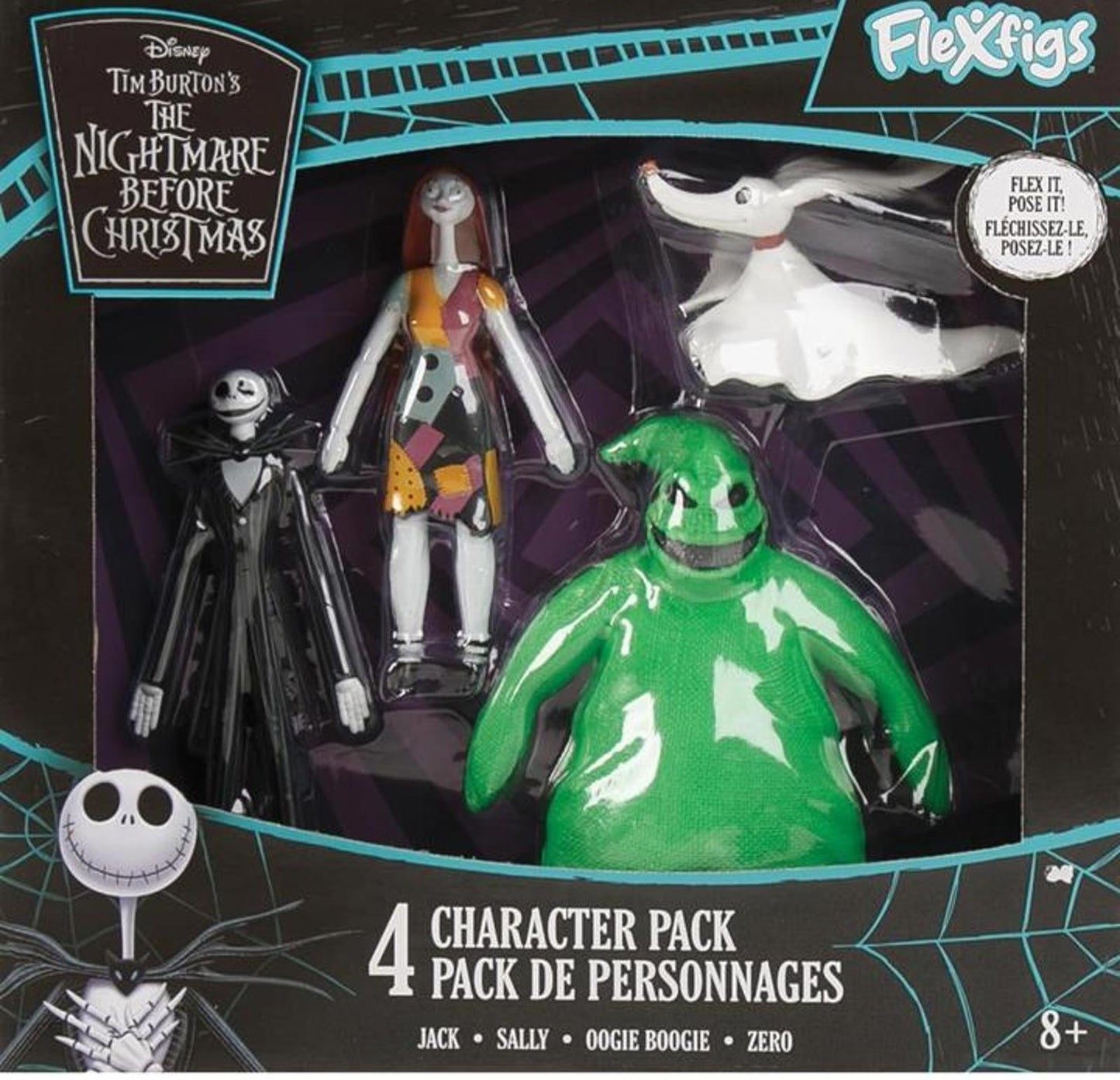 Flexfigs Nightmare Before Christmas 4 Character Pack - Jack, Sally, Oogie Boogie