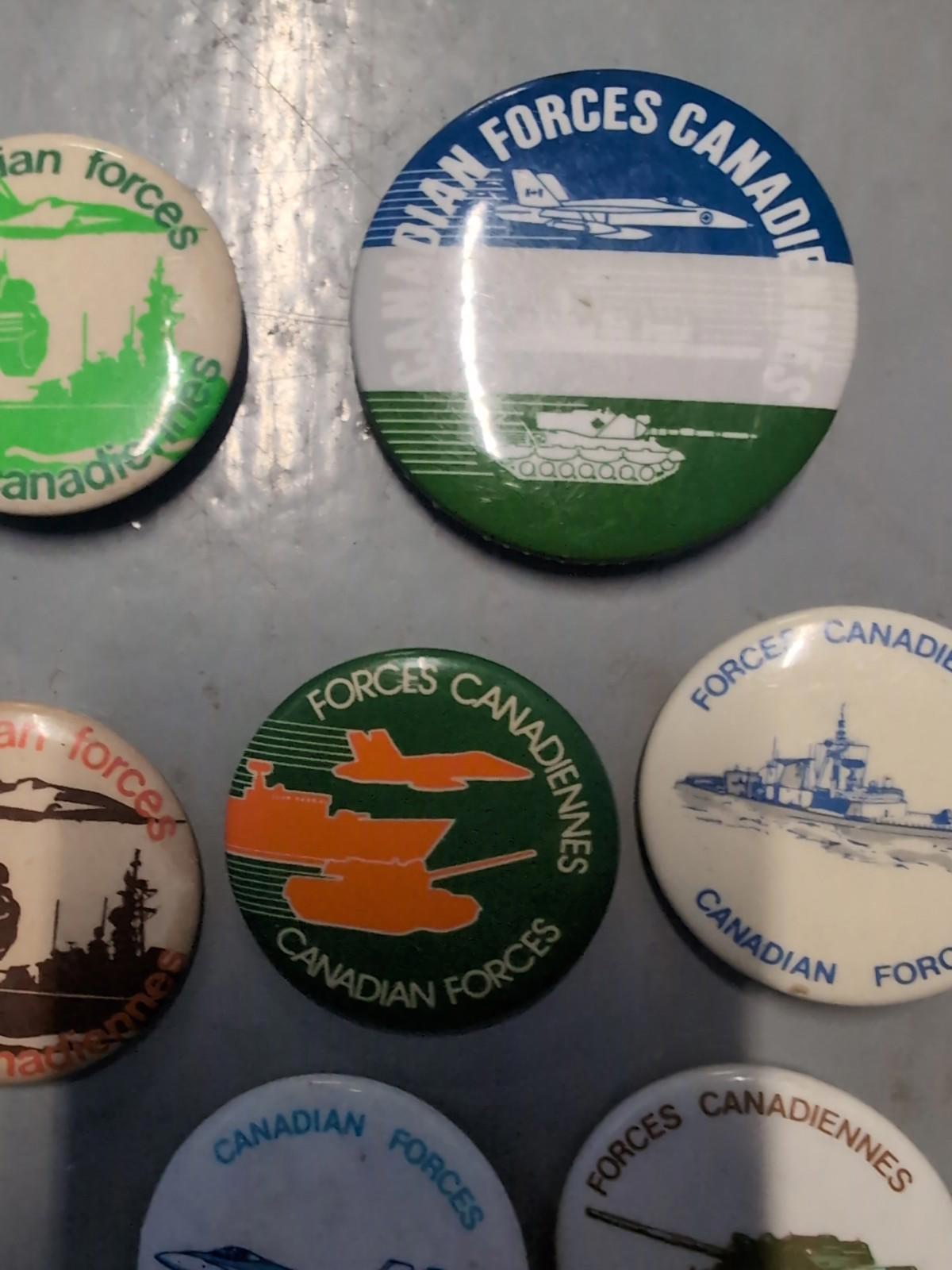 Vintage Canadian Forces Pinback Buttons Lot Military  Army Navy Air Force Lot #2