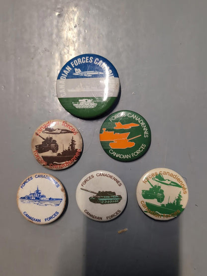 Vintage Canadian Forces Pinback Buttons Lot Military  Army Navy Air Force Lot #3
