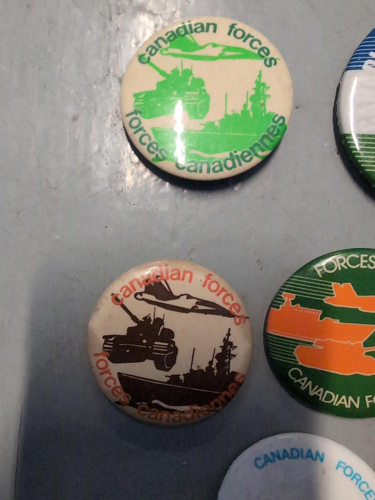 Vintage Canadian Forces Pinback Buttons Lot Military  Army Navy Air Force Lot #2