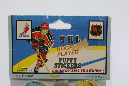Vintage NHL Hockey Player Puffy Stickers Card 4 Funmate Series 1 Made in Japan