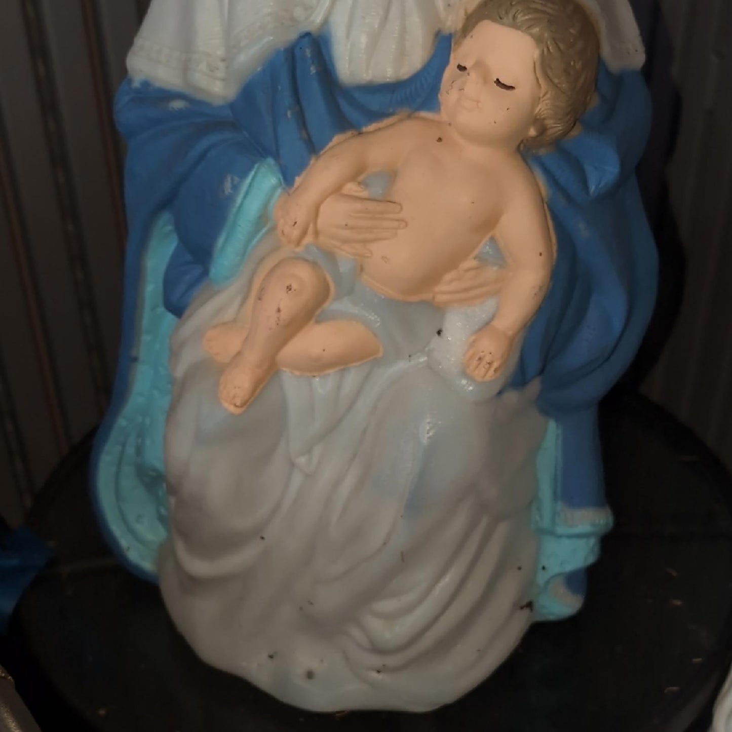 Nativity Scene Figurine with Blue and White Robes