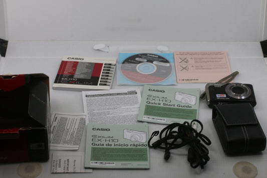 Casio Exilim EX-H10 12.1MP Digital Camera Black Boxed w/ Case SD Card