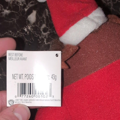 Warner Bros. Taz Plush with Red and Green Santa Hat