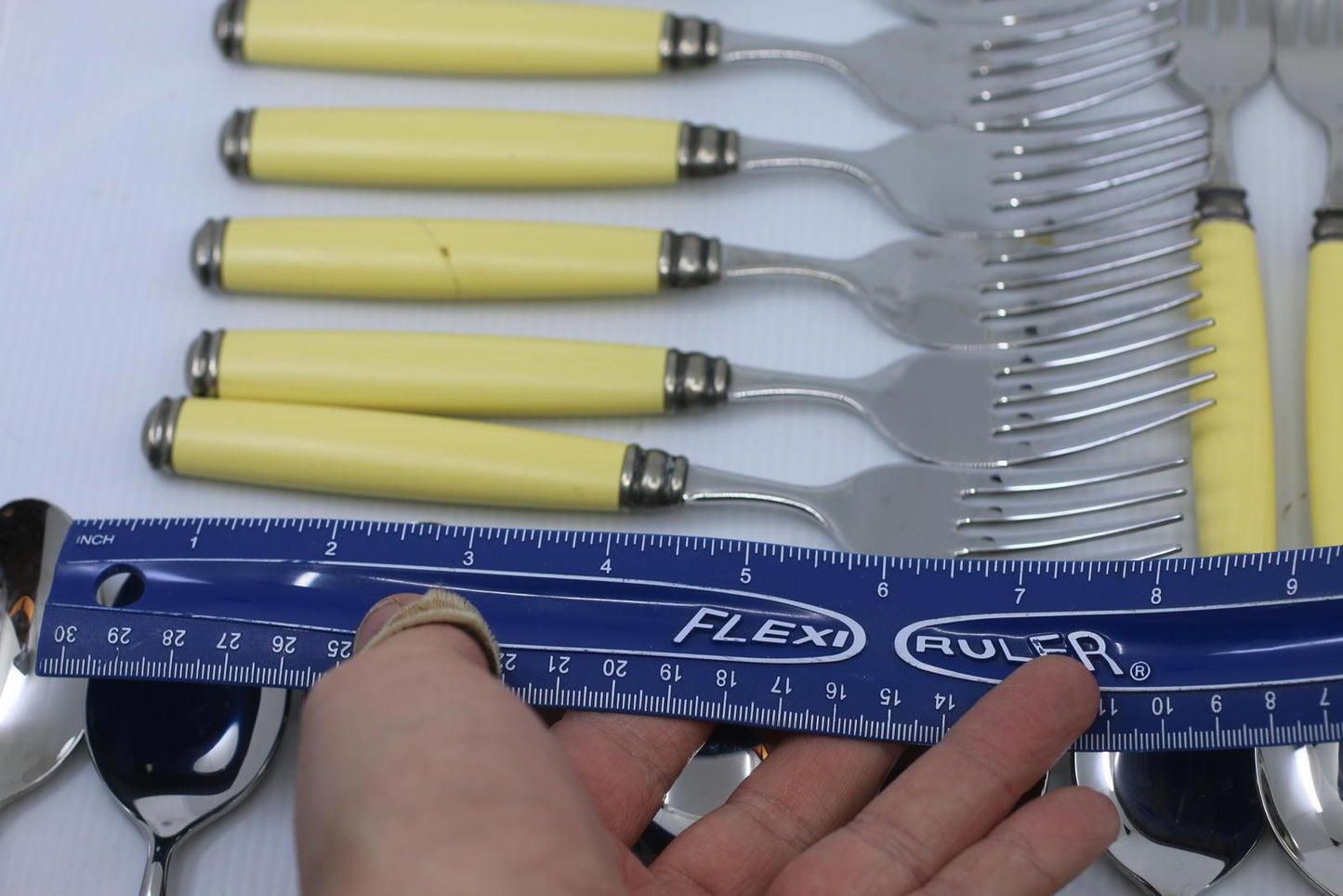 Nautica Stainless Steel Flatware Set Yellow Handles 35pcs Forks Spoons Knives