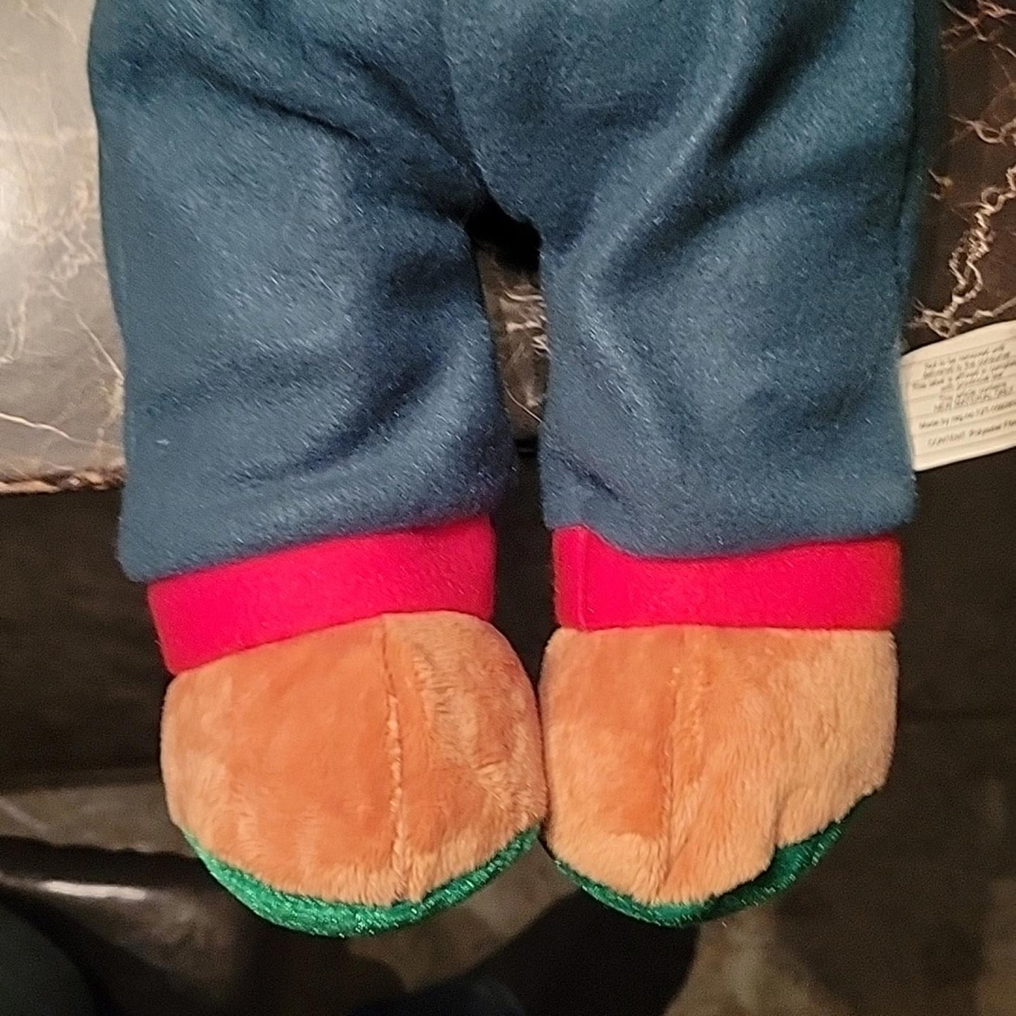 18" Gingerbread Doll Plush Overalls green clothes Santa Hat Christmas Decoration