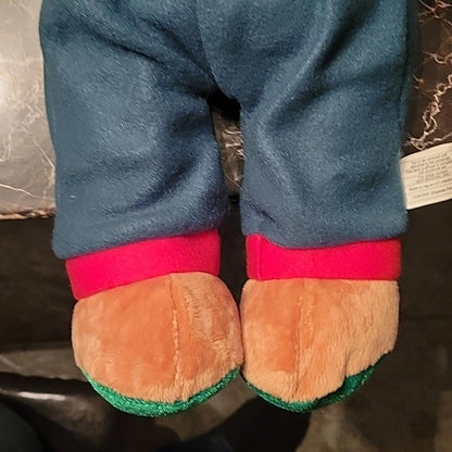 18" Gingerbread Doll Plush Overalls green clothes Santa Hat Christmas Decoration