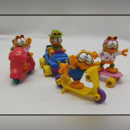 Vintage Lot Of McDonald's GARFIELD Happy Meal Toys 1988 Complete Set Of 4
