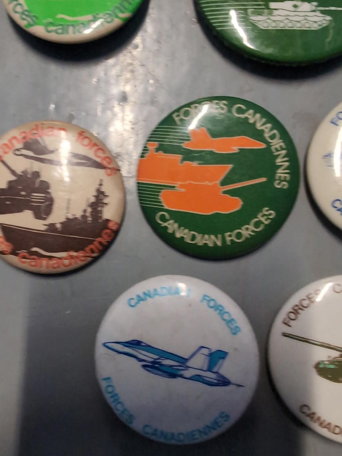 Vintage Canadian Forces Pinback Buttons Lot Military  Army Navy Air Force Lot #2