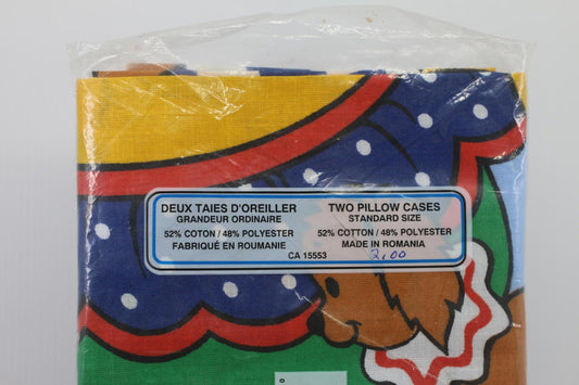 Vintage Linencorp Kids Pattern Pillowcases Set of 2 – Standard Size – Sealed #1