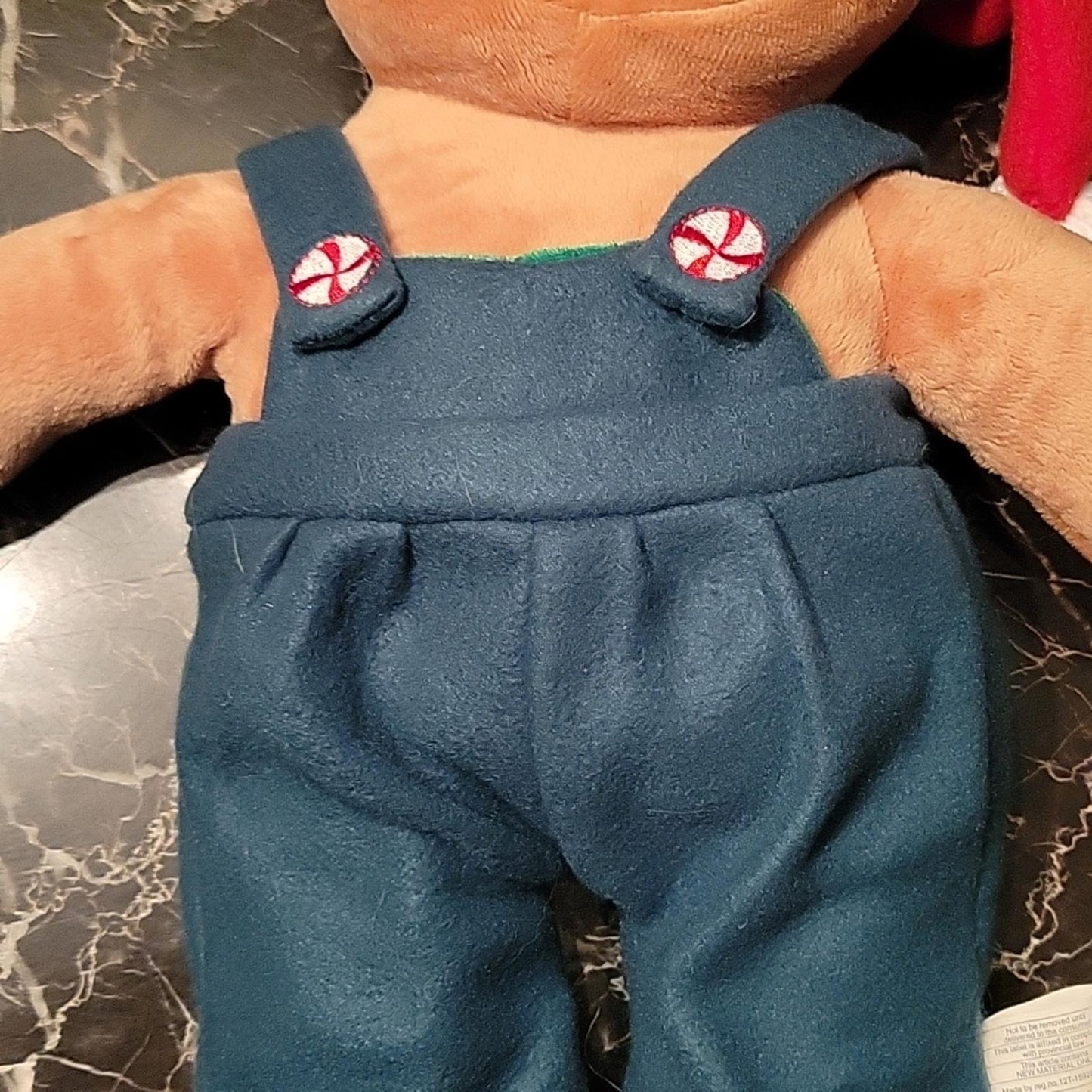 18" Gingerbread Doll Plush Overalls green clothes Santa Hat Christmas Decoration