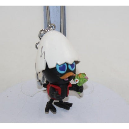Vintage Calimero Keychain PVC Figure Eggshell Hat Heart Charm 1990s Cartoon Bird
