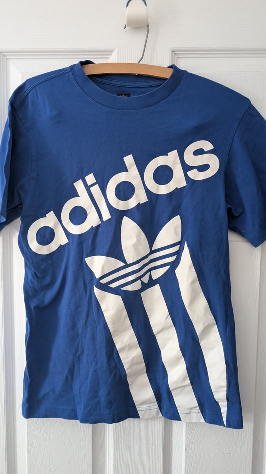 Adidas Originals Blue Trefoil Logo T-Shirt – Size S/P – Classic Graphic Tee
