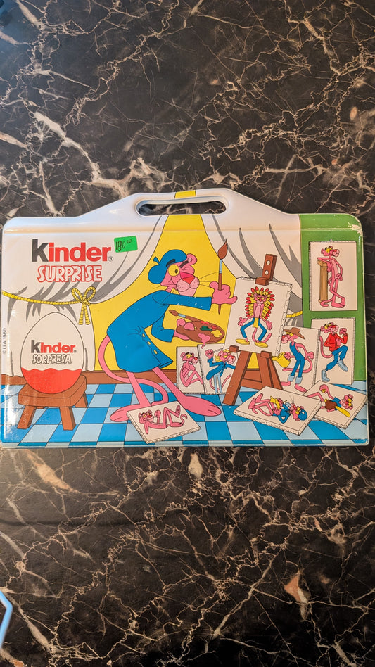 Vintage Kinder Surprise Pink Panther Carry Case 1989 Complete Set – Original Figures