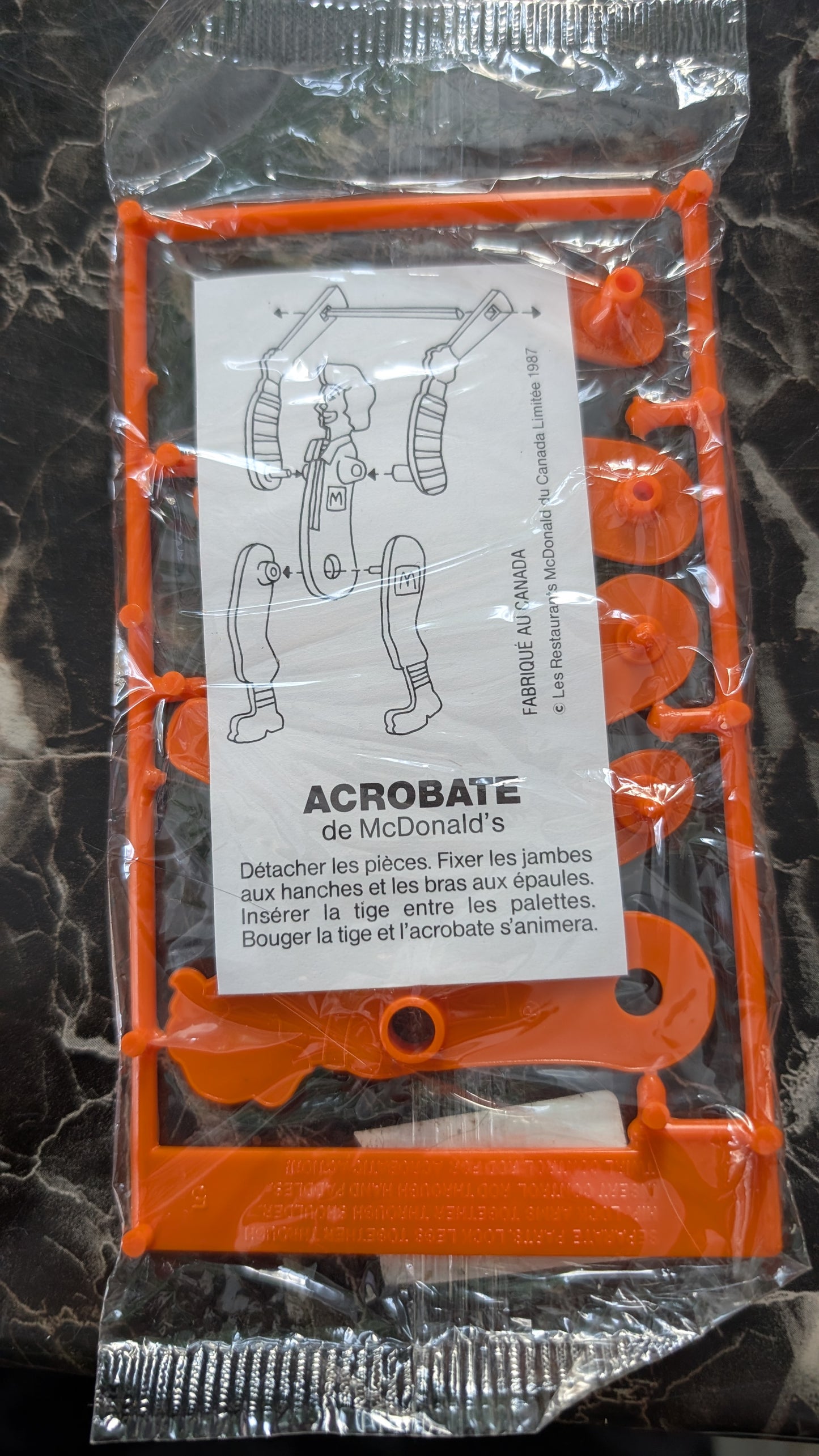 McDonald’s Acrobate 1987 Canada Happy Meal Toy NEW Sealed Uncut Sprue