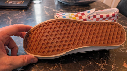 👟Vans Classic Slip-On Checkerboard Multicolor Canvas Shoes US Men 6 Women 7.5