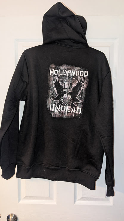 Hollywood Undead Zip-Up Hoodie Black XL Official Band Merch Hooded Jacket