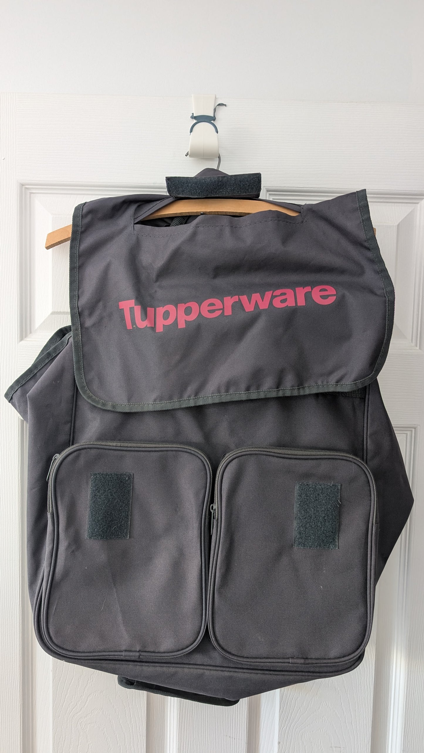 Vintage Tupperware Consultant Tote Duffle Shoulder Bag Organizer Black Logo