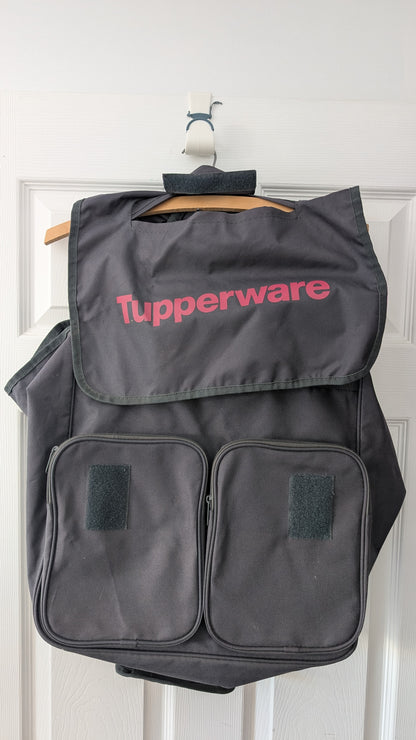 Vintage Tupperware Consultant Tote Duffle Shoulder Bag Organizer Black Logo