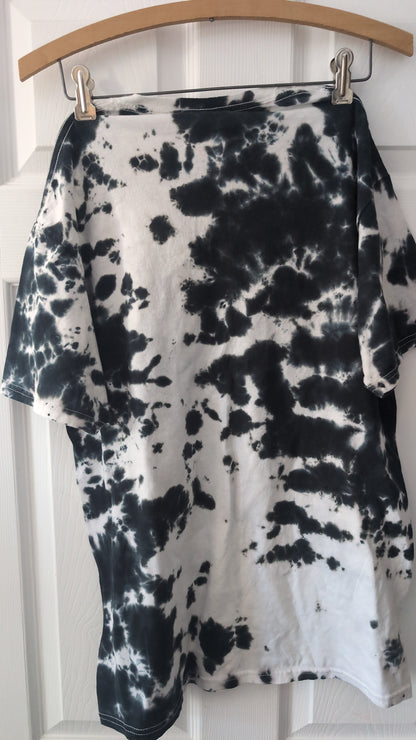 Poison Band T-Shirt Skull Snake Graphic Tie Dye Black Adult Medium