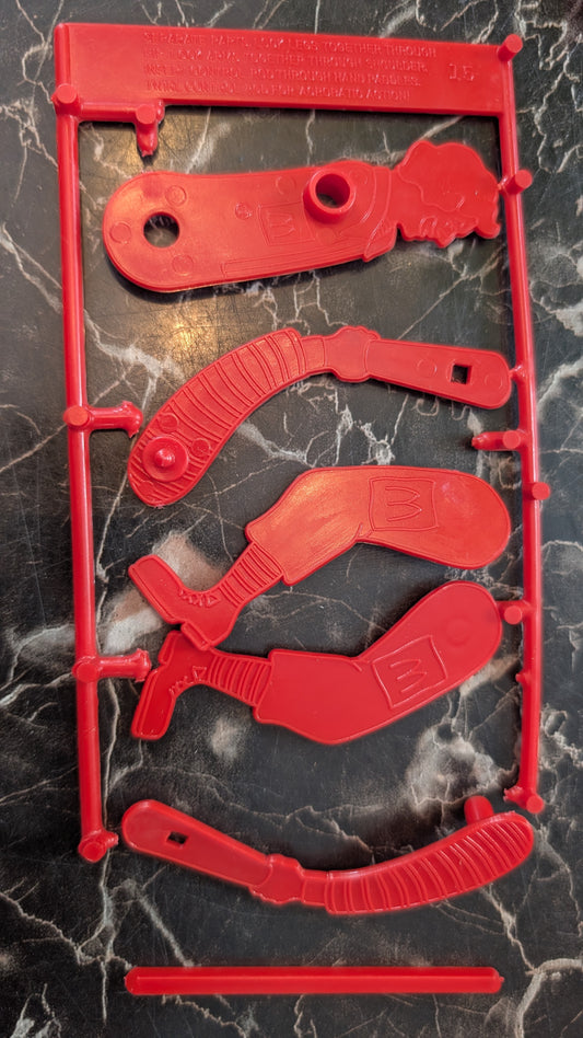 McDonald’s Acrobate 1987 Canada Happy Meal Toy RED Unassembled Uncut Sprue