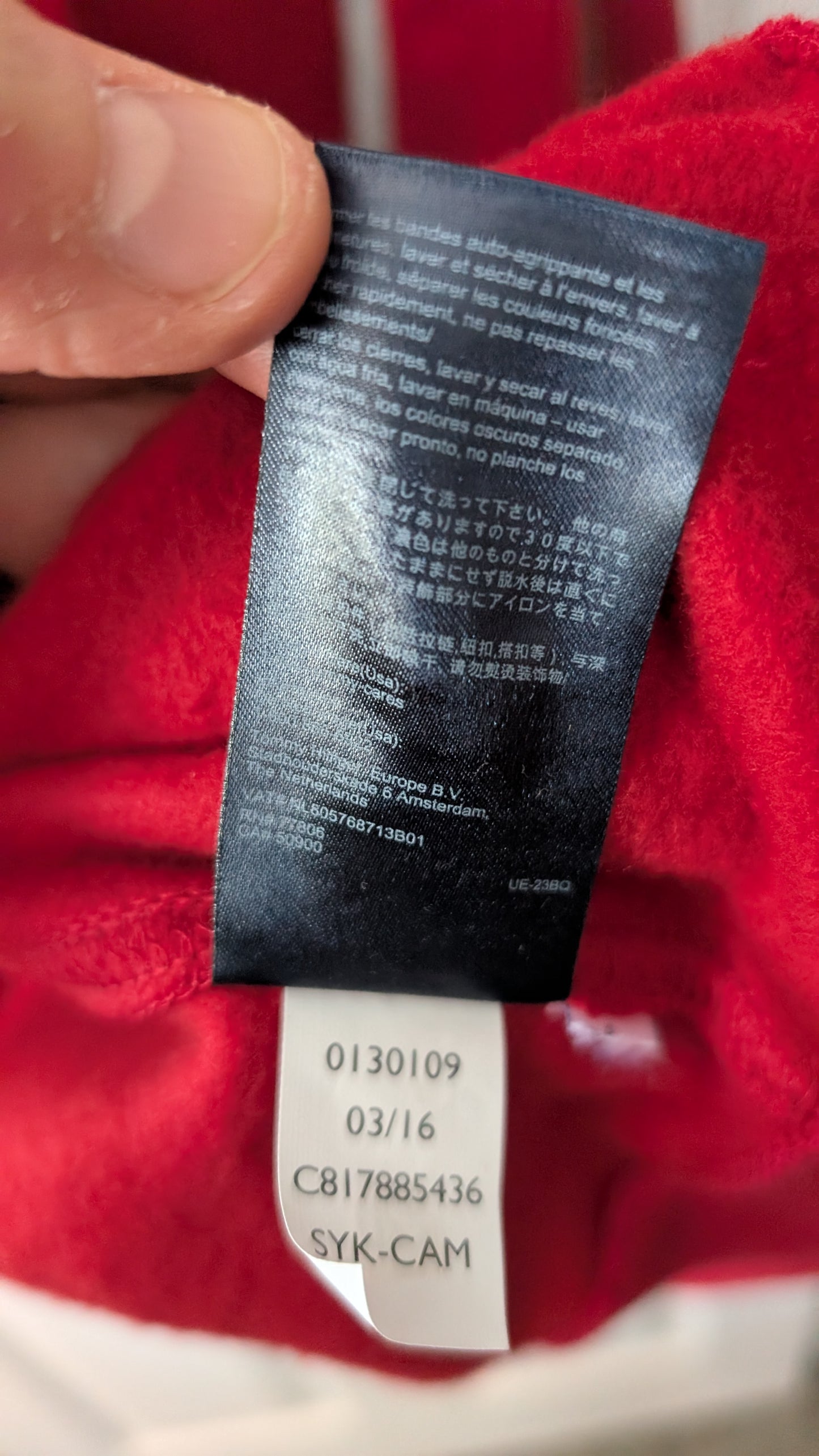 Tommy Hilfiger Men’s Full Zip Hoodie Red Fleece Lined Size XXL