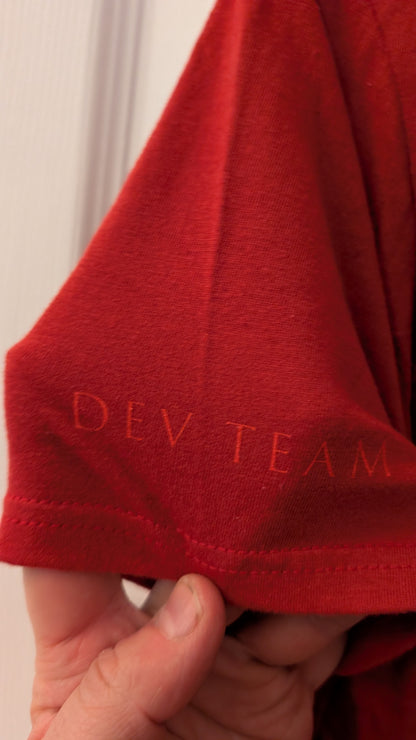Ubisoft Quebec Assassin’s Creed Dev Team T-Shirt Red Abstergo Logo Anvil S