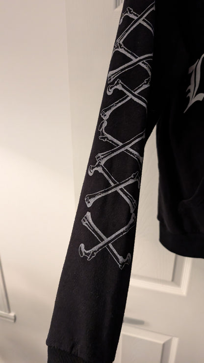 H&M Los Angeles Hoodie Black Bone Sleeve Graphic Size S/P